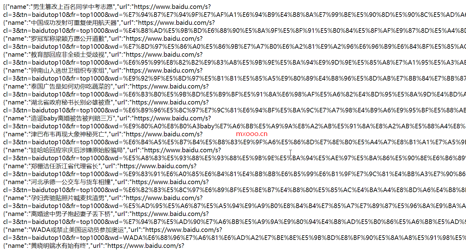 php抓取百度热榜热点新闻代码分享