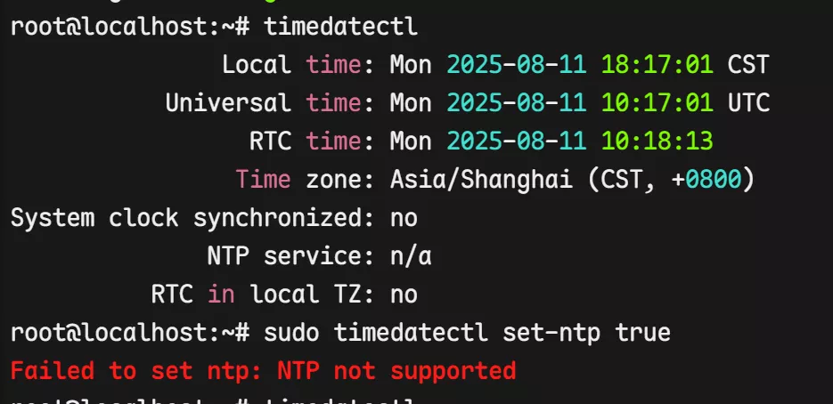 debian的系统时间不对，开启自动同步时间